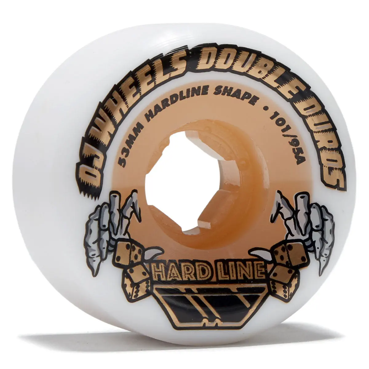 Oj Double Duro Hardline 101A/95A Skateboard Wheels - Gum - 53Mm 1
