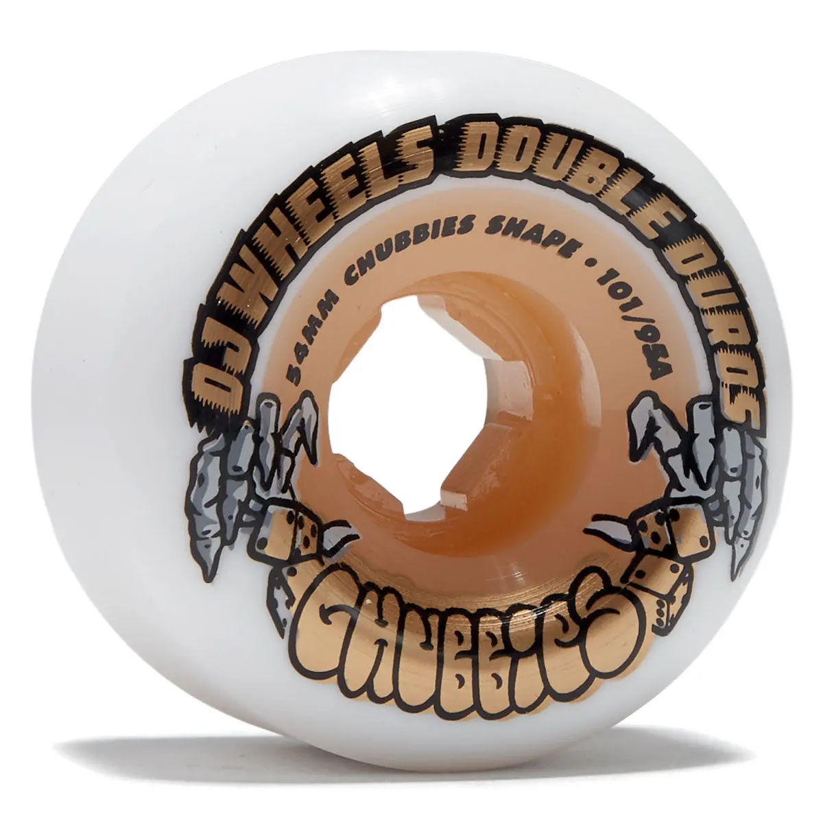 Oj Double Duro Chubbies 101A/95A Skateboard Wheels - Gum - 54Mm 1