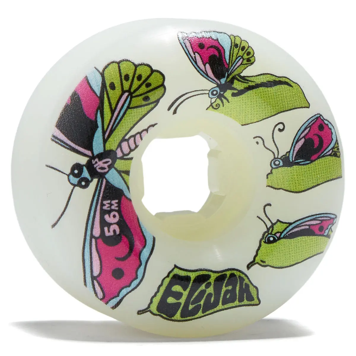 Oj Elijah Akerley Chrysalis Chubbies 99A Skateboard Wheels - White - 56Mm 1