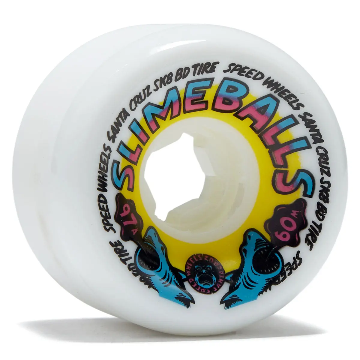 Slime Balls Heritage Shark Spew Vomits 97A Skateboard Wheels - White - 60Mm 1