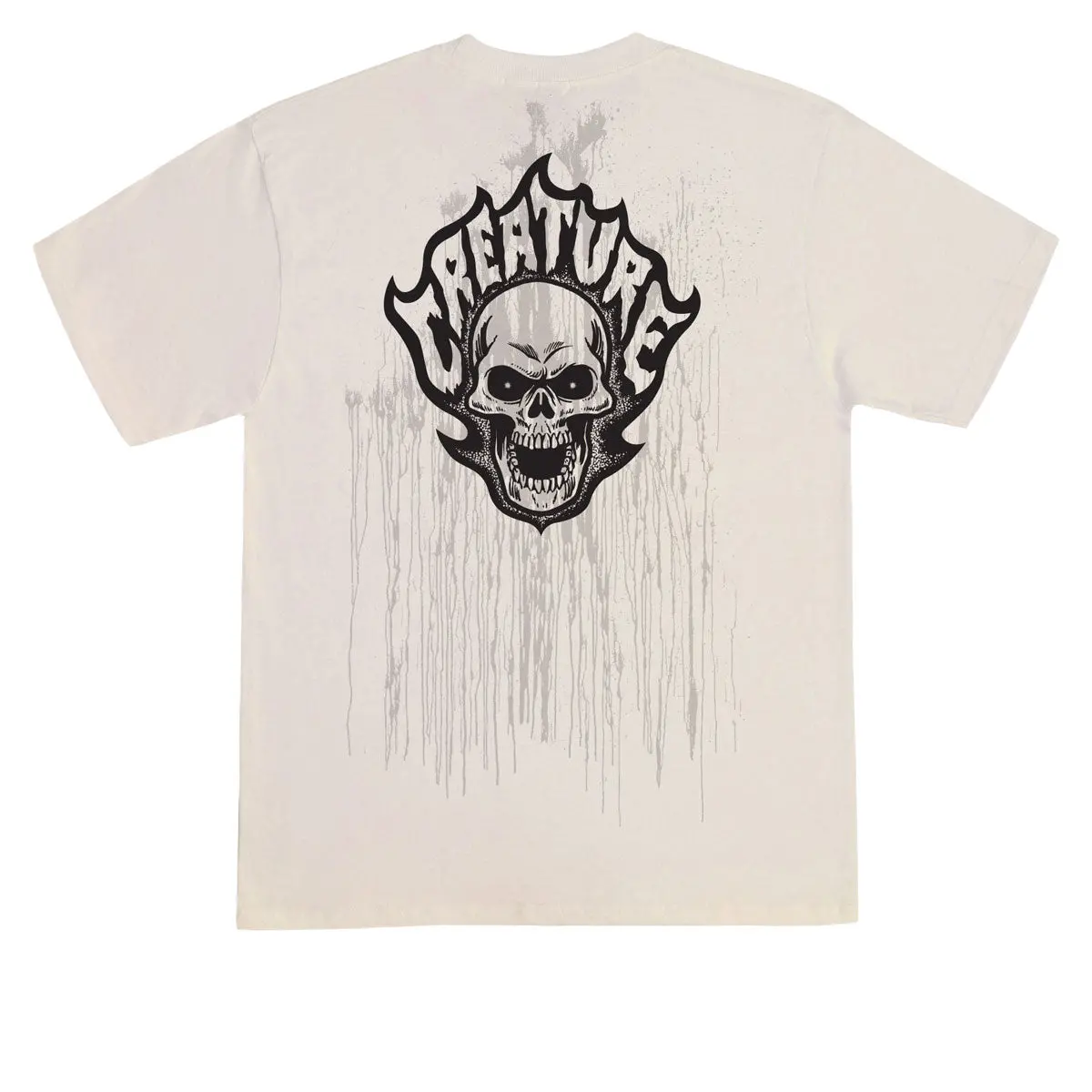 Creature Bonehead Flame Wash T-Shirt - Natural 1