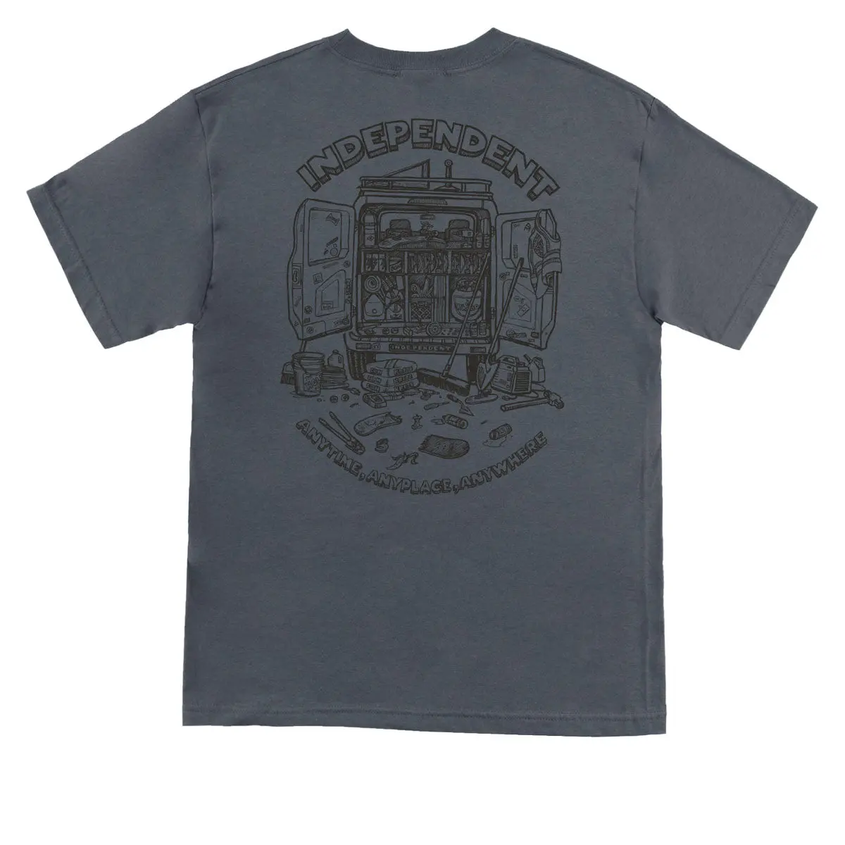 Independent Anytime Anyplace Anywhere T-Shirt - Charcoal 1