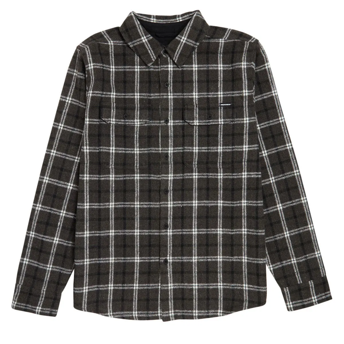 Independent Belmont Long Sleeve Flannel Shirt - Black/White 1