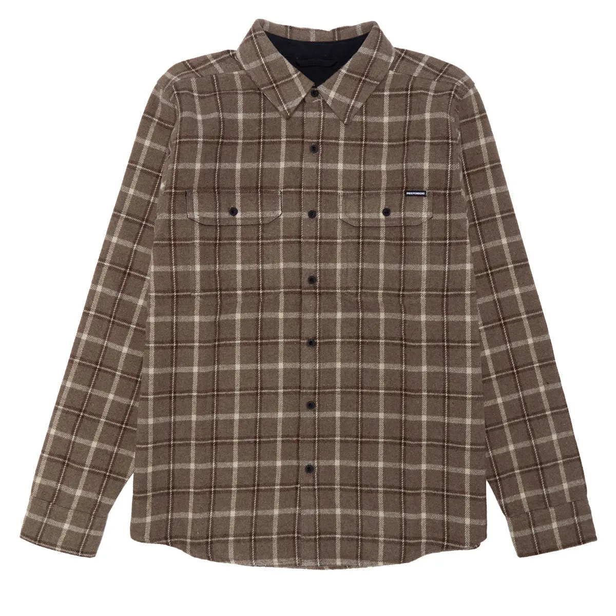 Independent Belmont Long Sleeve Flannel Shirt - Brown/Tan 1