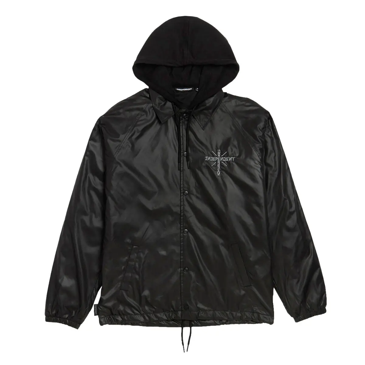 Independent Dressen Skull Rose Hooded Windbreaker Jacket - Black 1