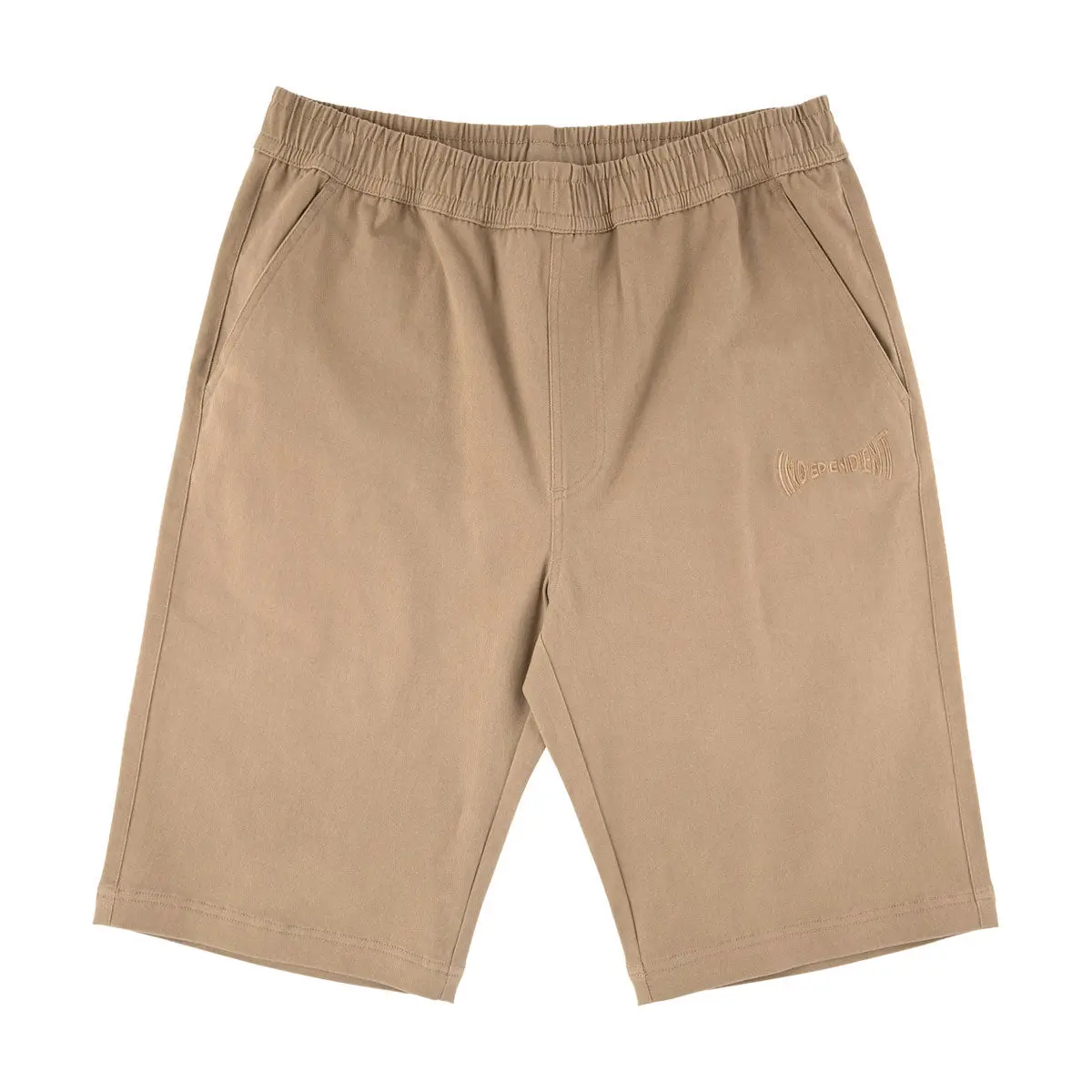 Independent Span Elastic Waist Shorts - Khaki 1