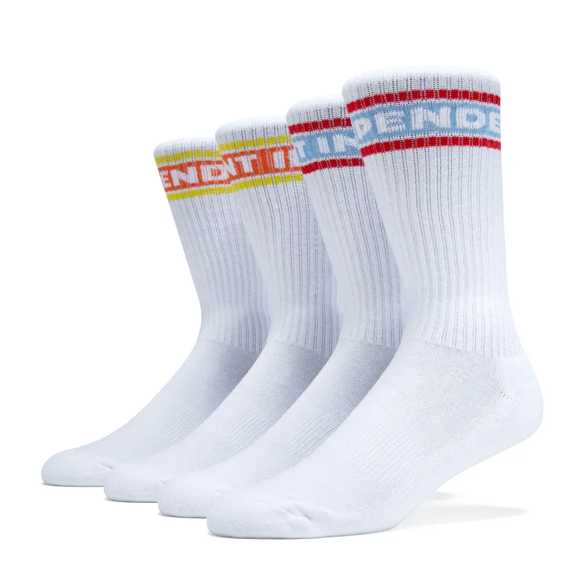 Independent Bar Logo Crew 2 Pack Of Socks - White Multi 1