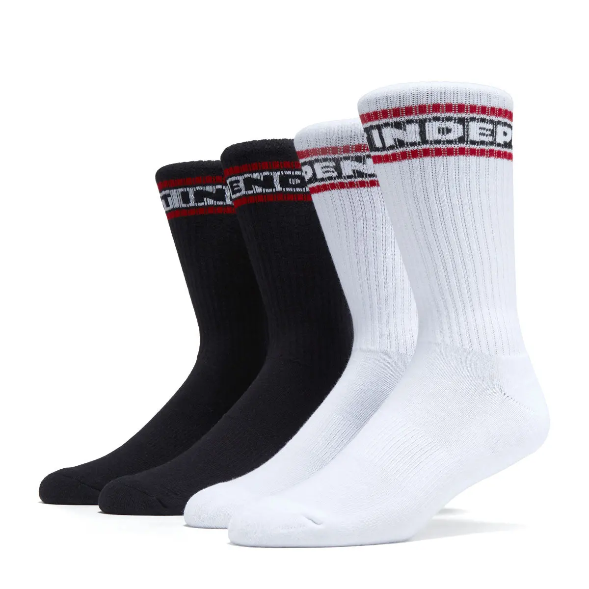 Independent Bar Logo Crew 2 Pack Of Socks - Black/White 1
