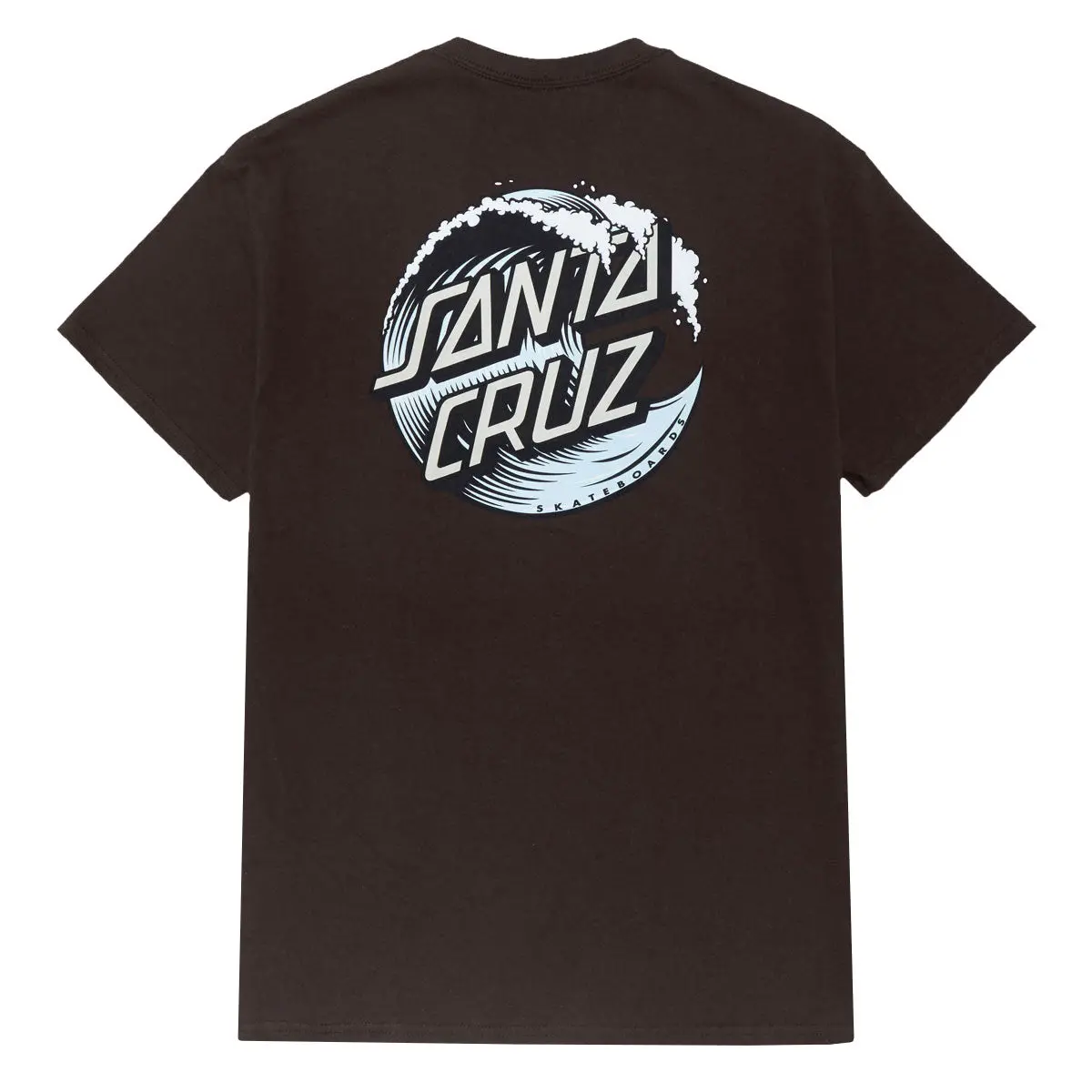 Santa Cruz Wave Dot T-Shirt - Dark Chocolate/Light Blue 1
