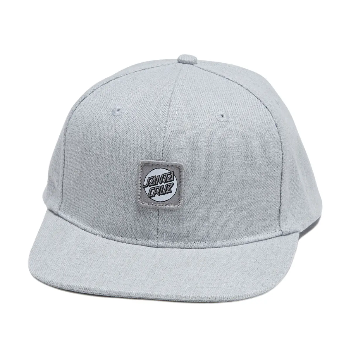 Santa Cruz Cruz Label Snapback Hat - Heather Grey/White/Silver 1