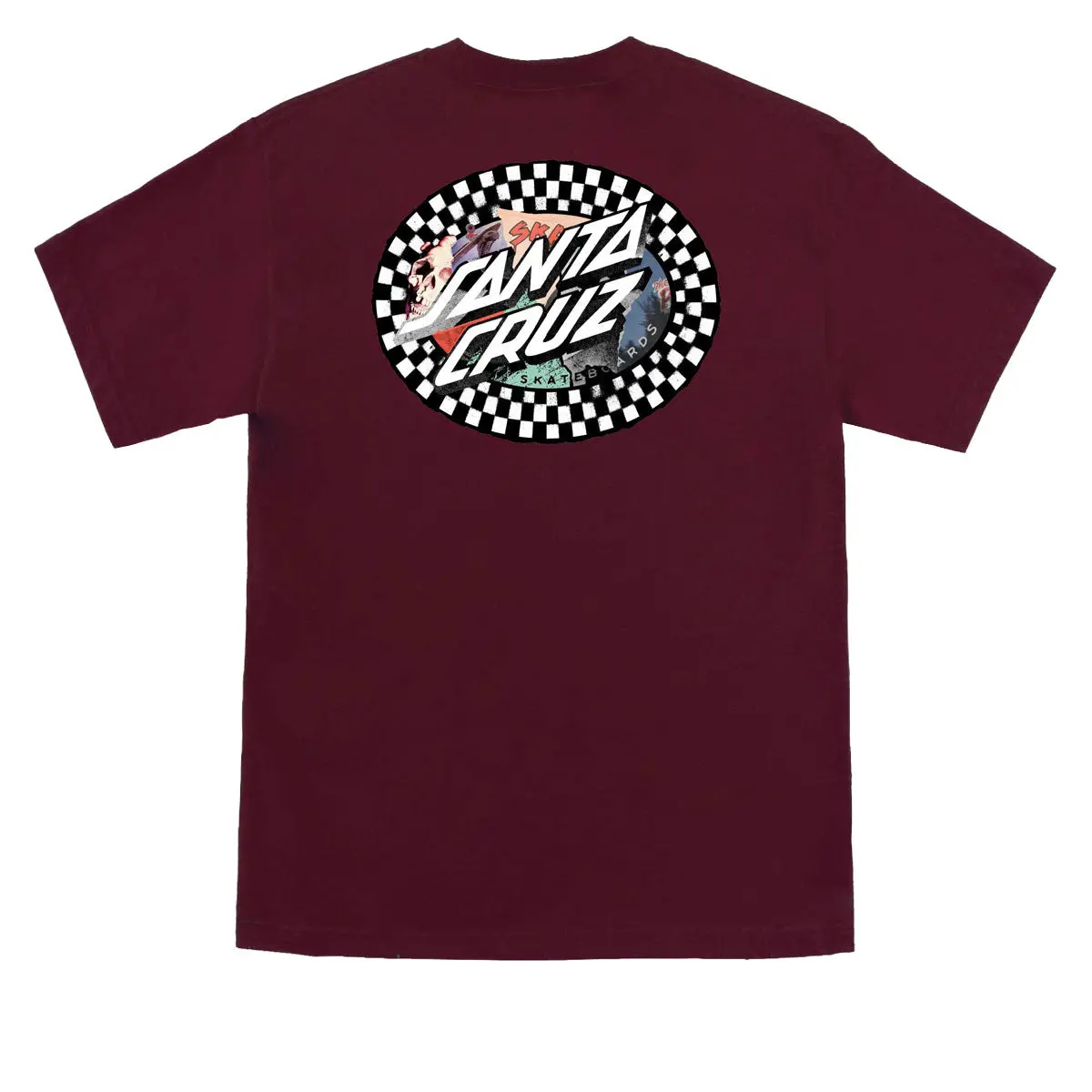Santa Cruz Collage Oval Dot T-Shirt - Maroon 1