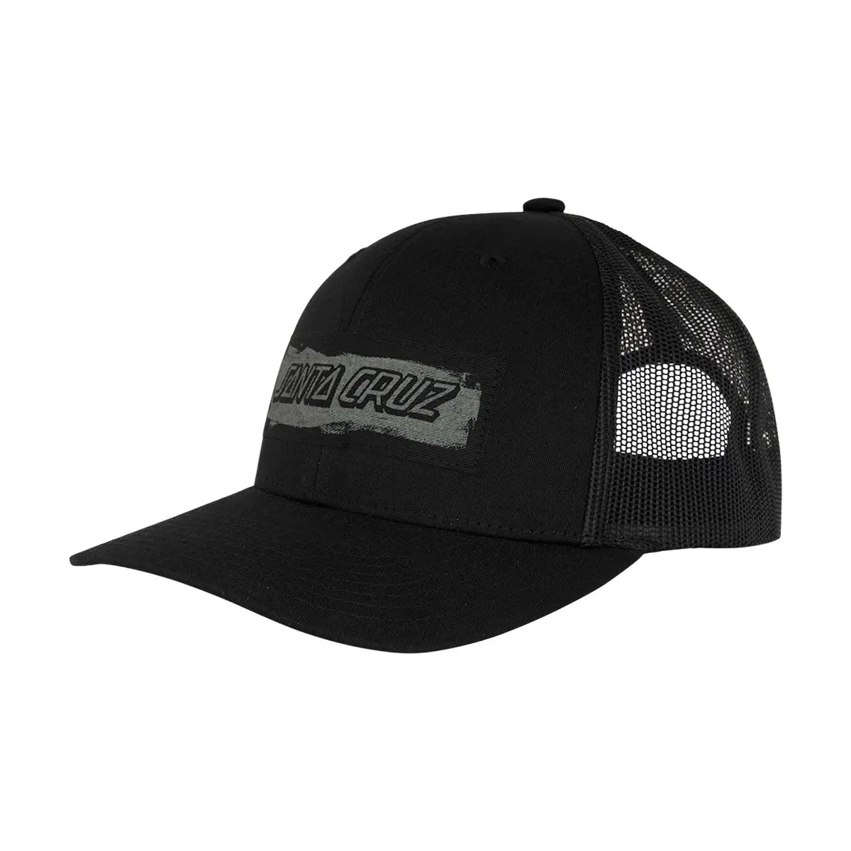 Santa Cruz Cut Strip Mesh Trucker Hat - Black 1