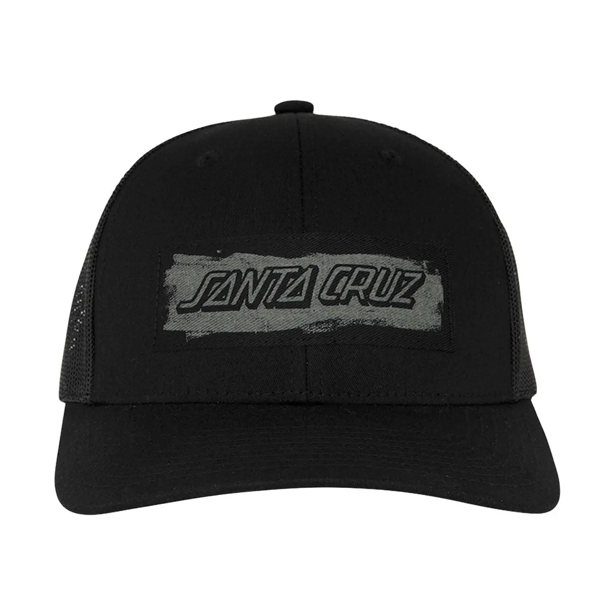 Santa Cruz Cut Strip Mesh Trucker Hat - Black 2