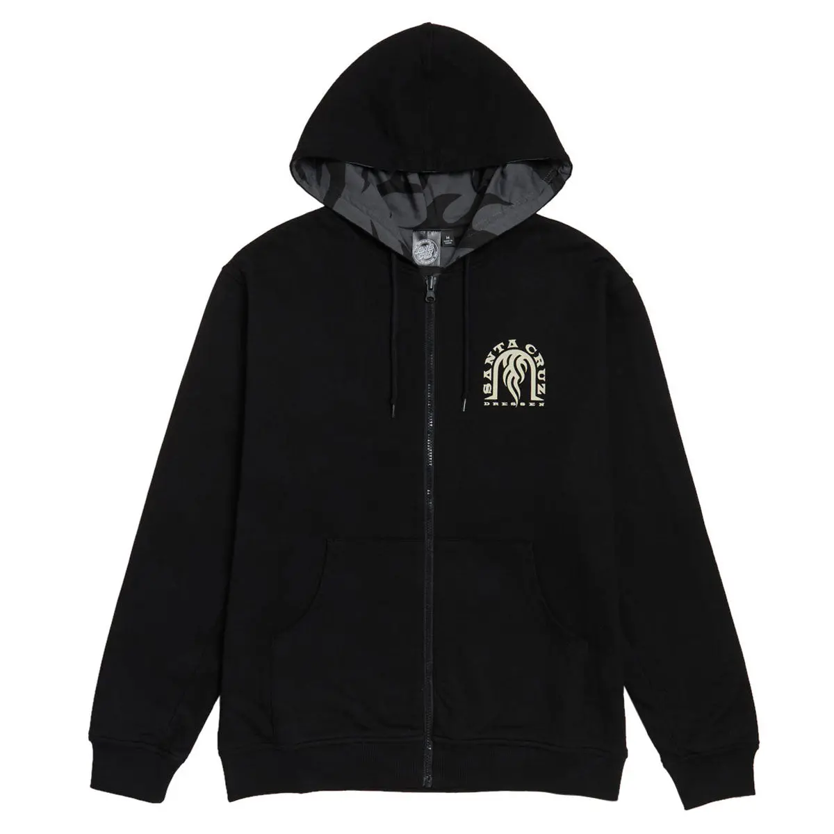 Santa Cruz Dressen Tribal Arch Reversible Hooded Jacket - Black 1