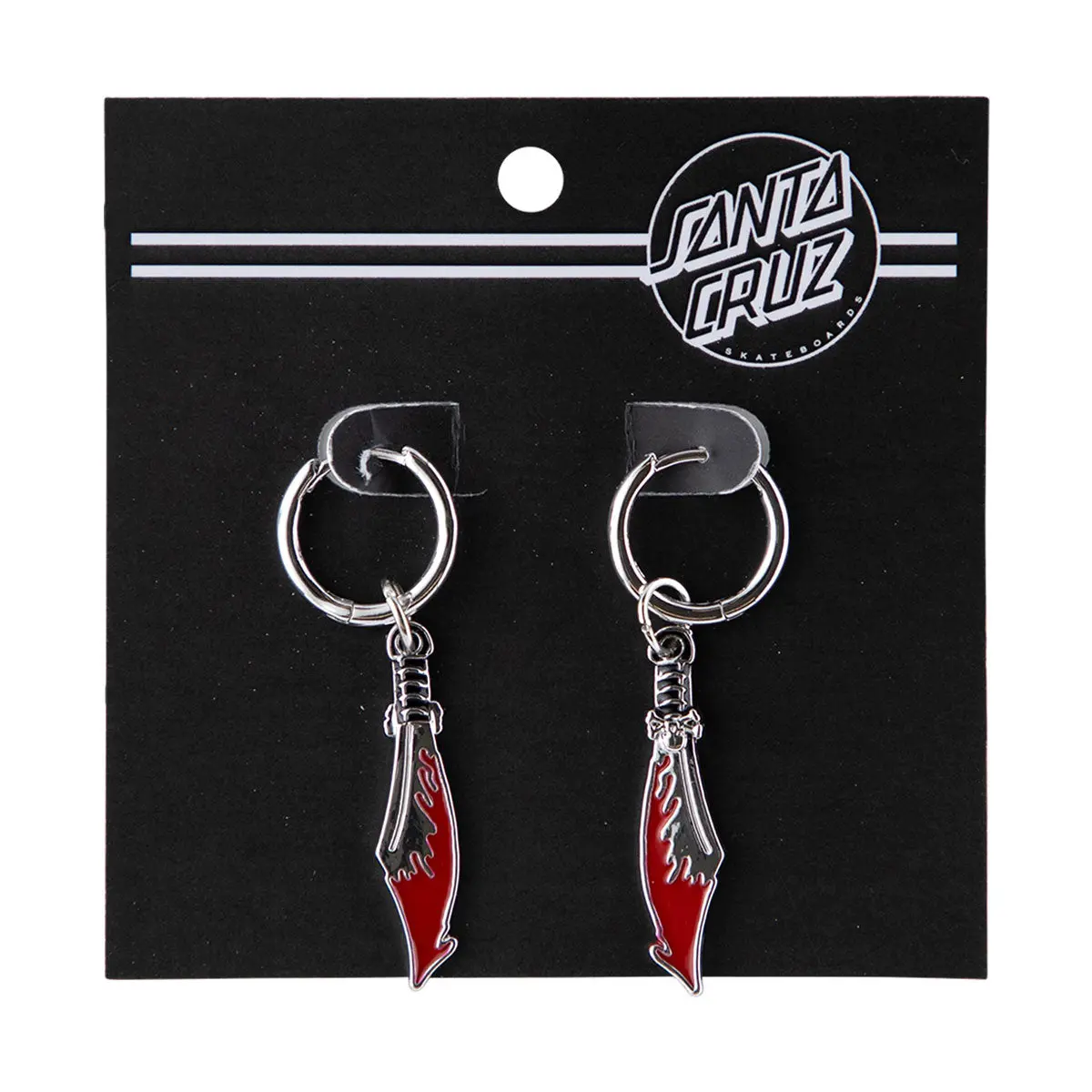Santa Cruz Meek Slasher Sword Earring Set - Silver/Red 1