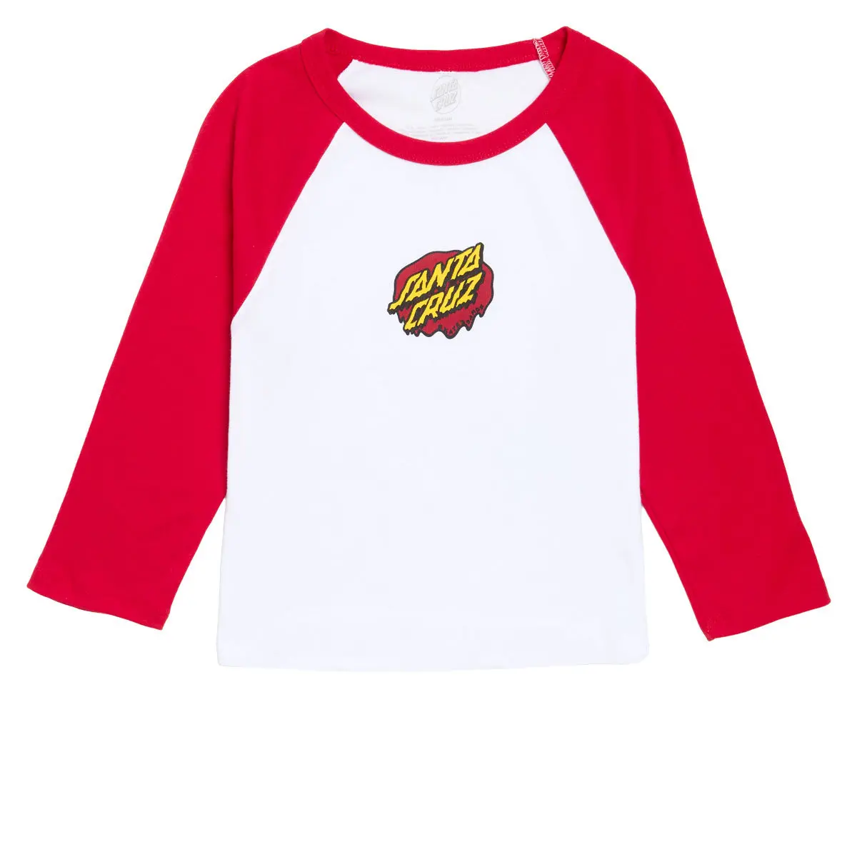 Santa Cruz Womens Slime Dot 3/4 Sleeve T-Shirt - White/Red 1
