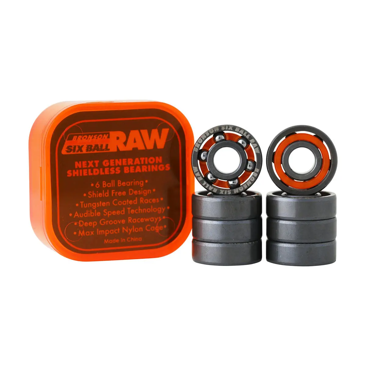 Bronson 6 Ball Raw Bearings - Black 1