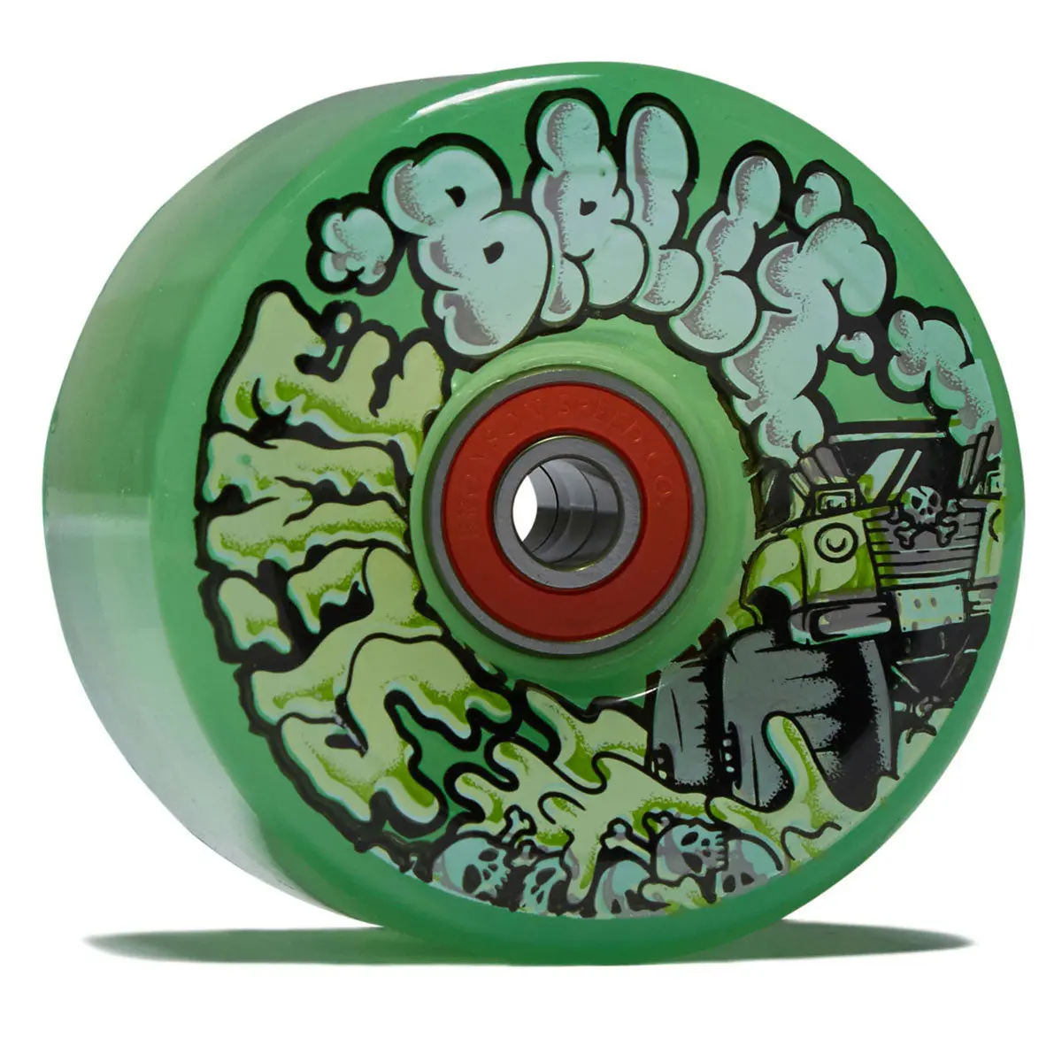 Slime Balls Accelerator Light Ups Og Slime 78A Skateboard Wheels - Transparent Green - 66Mm 1