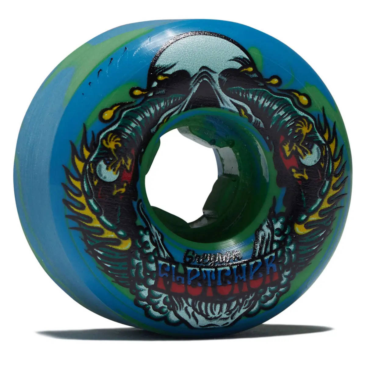 Slime Balls Greyson Fletcher Guest Chubbies 99A Skateboard Wheels - Green/Blue Swirl - 54Mm 1