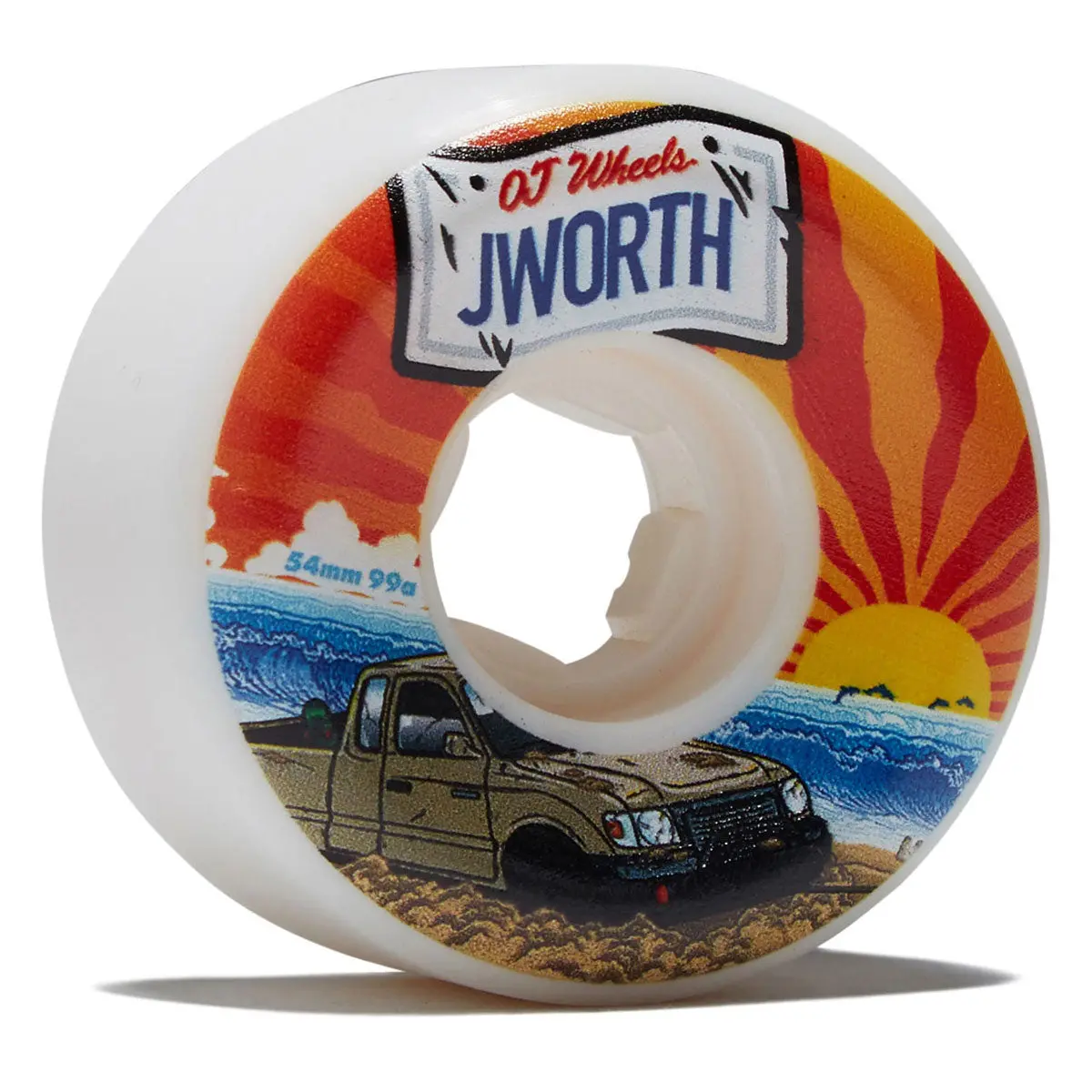 Oj John Worthington Elite Hardline 99A Skateboard Wheels - White 2025 - 54Mm 1
