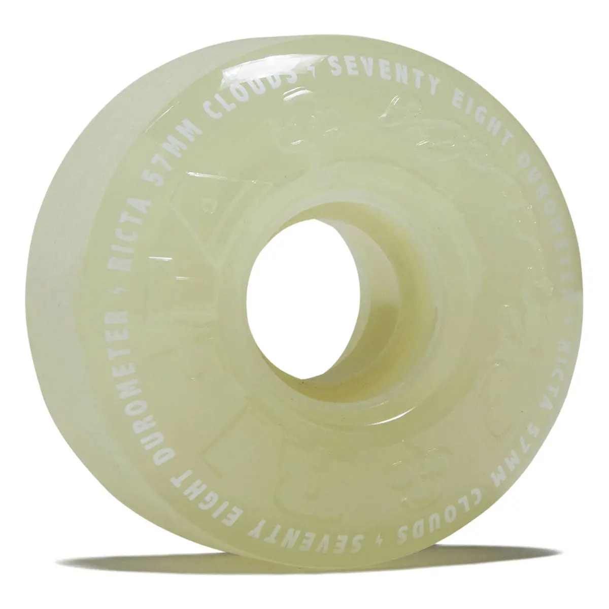 Ricta Clouds 78A Skateboard Wheels - Glow In The Dark Aqua - 57Mm 1