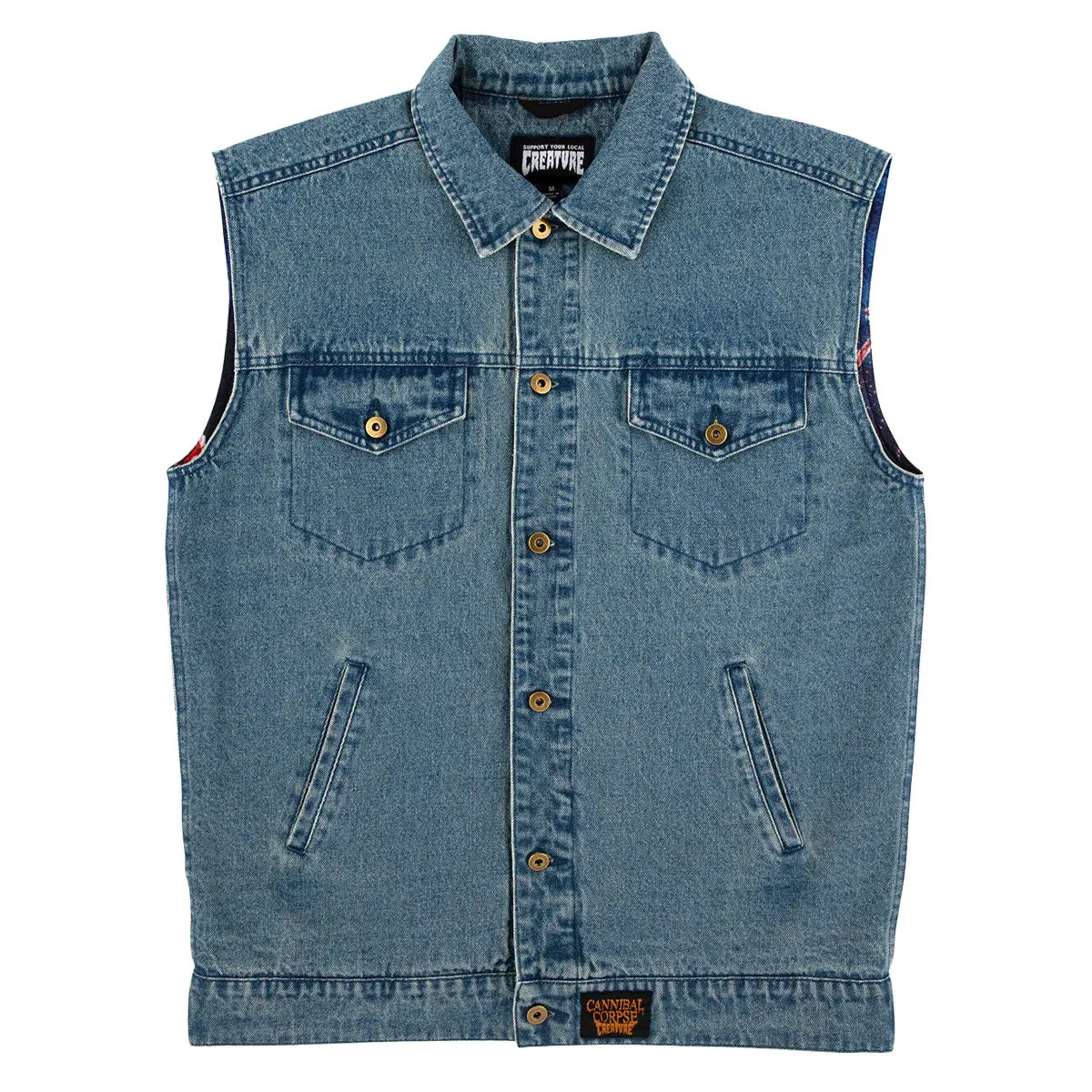 Creature X Cannibal Corpse Denim Vest - Light Denim 1