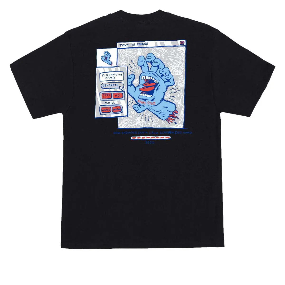 Santa Cruz Artificial Hand T-Shirt - Black 1