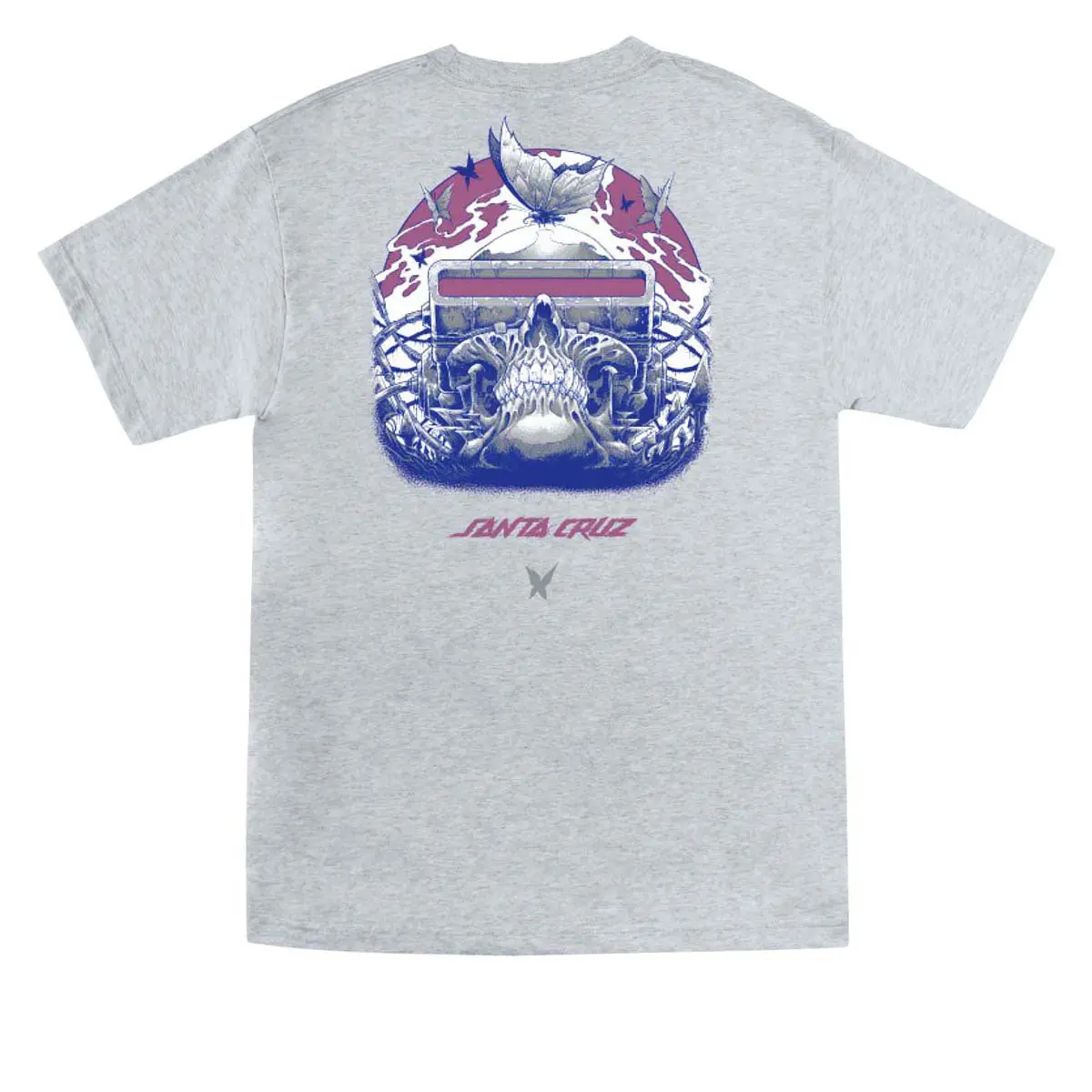 Santa Cruz Wooten Cyber Skull T-Shirt - Heather Grey 1