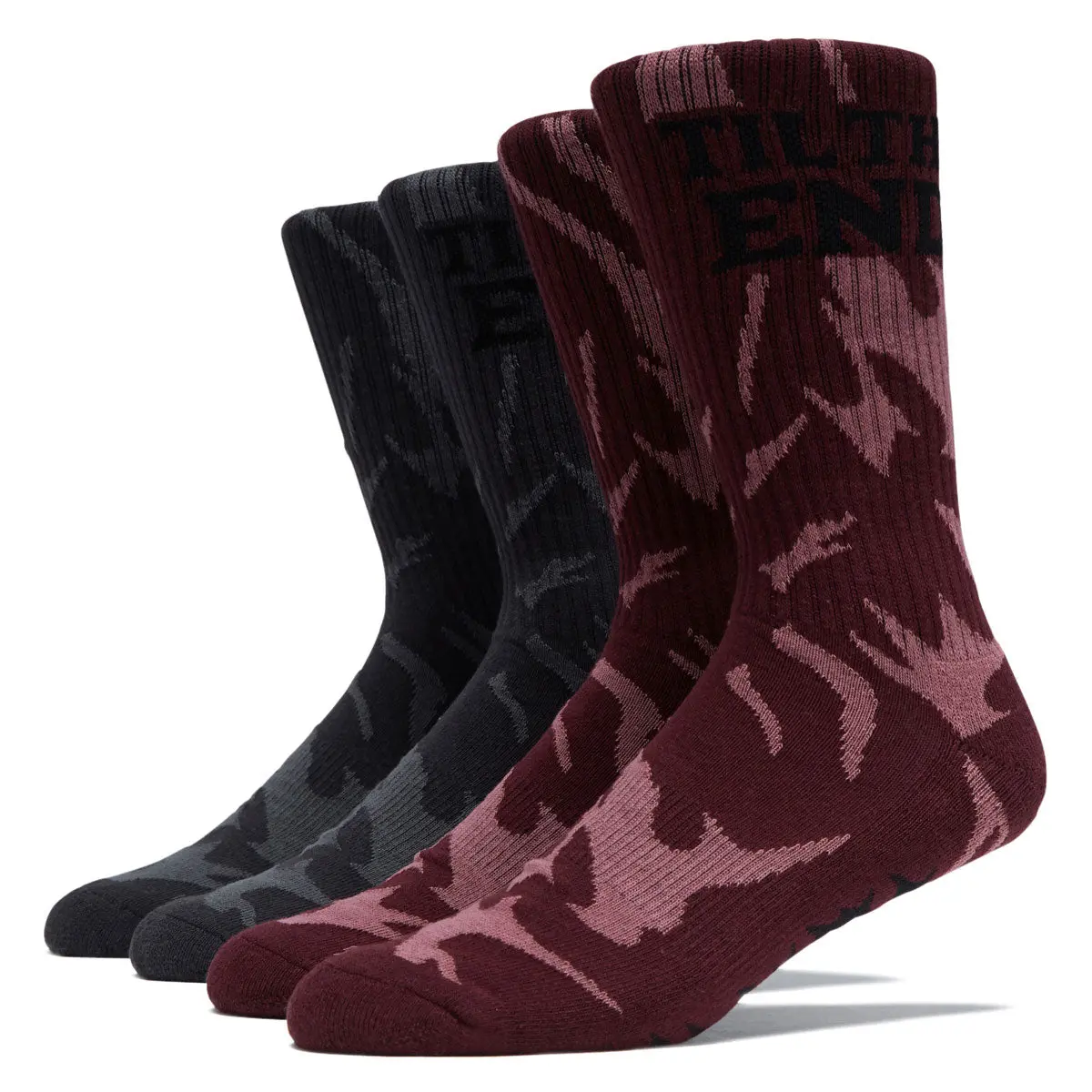 Santa Cruz Tte Messenger 2 Pack Of Crew Socks - Smoke Black/Wine 1