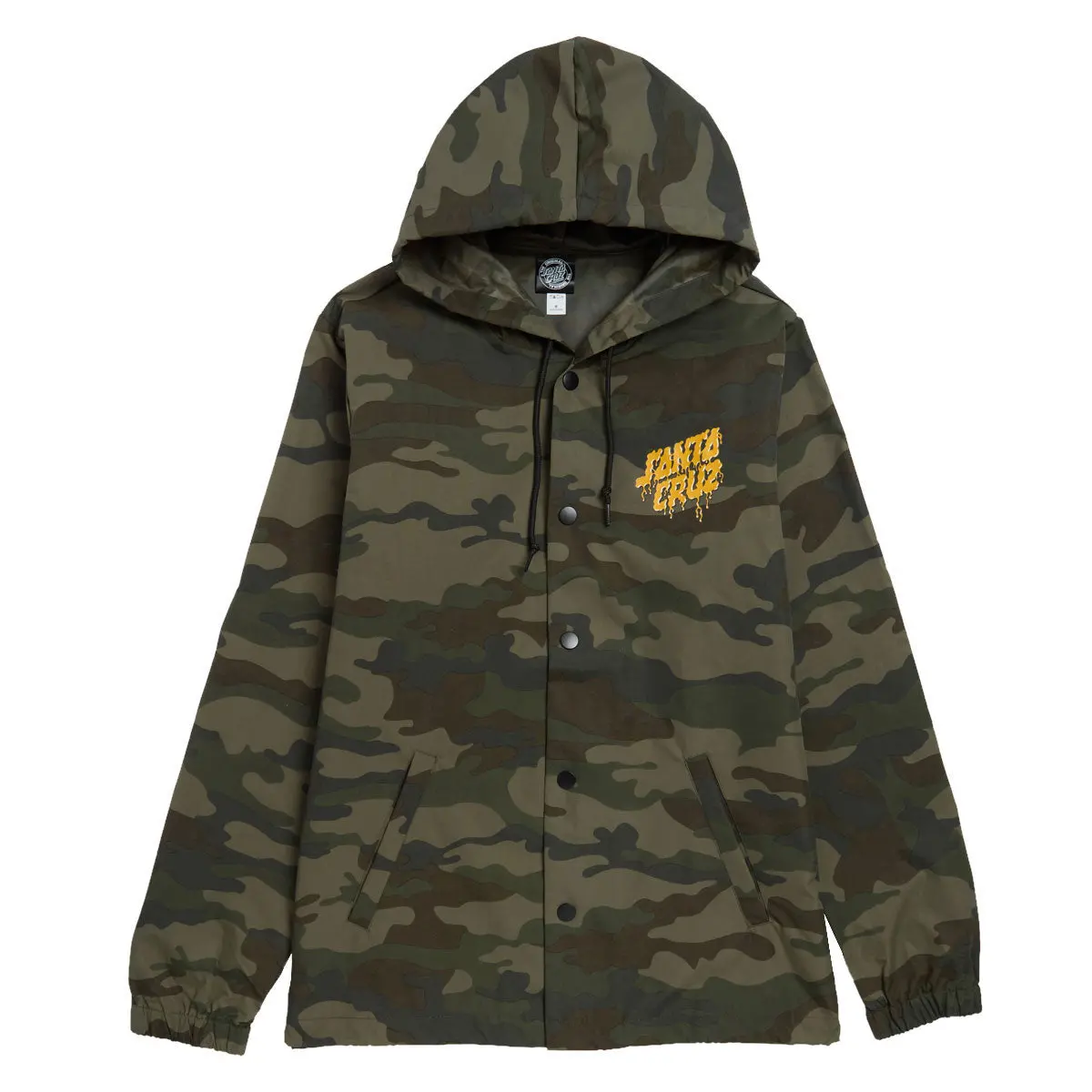 Santa Cruz Delfino Spotlight Dot Hooded Windbreaker Jacket - Forest Camo 1