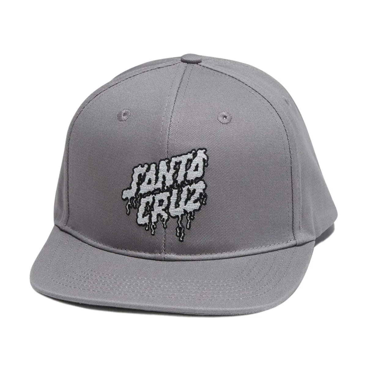 Santa Cruz Plasma Stacked Strip Snapback Hat - Heather Grey/Silver 1