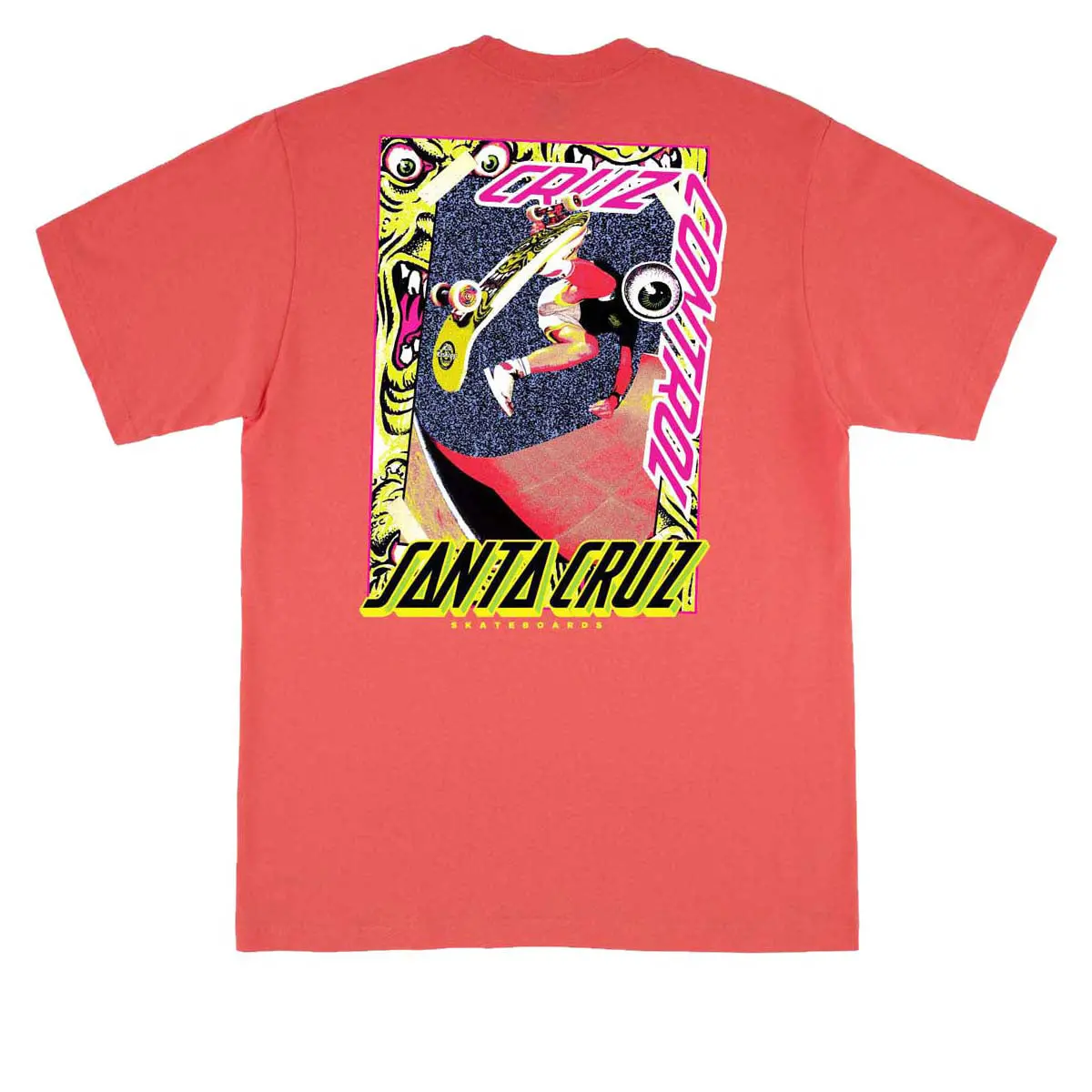Santa Cruz Roskopp Cruz Control T-Shirt - Coral 1