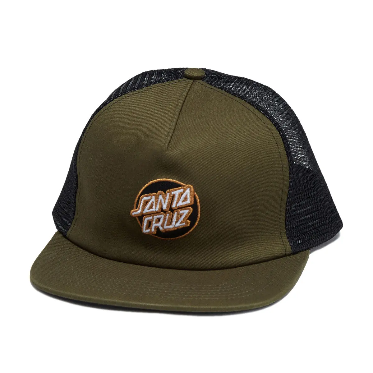 Santa Cruz Cruz Embroidered Trucker Hat - Olive/Black 1