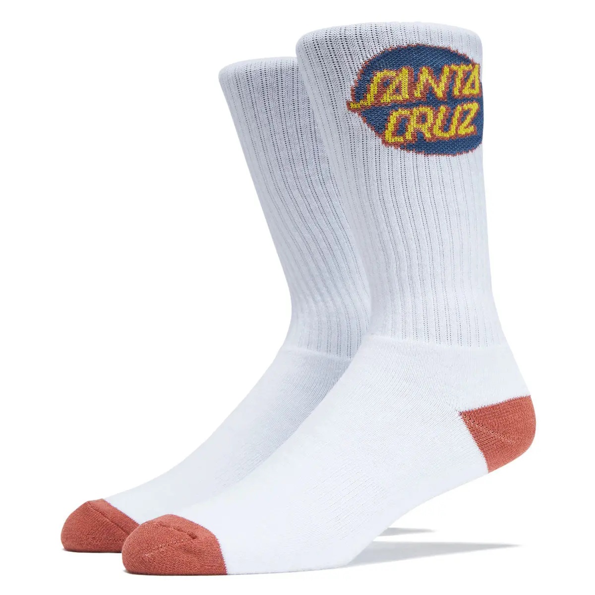 Santa Cruz Cruz Crew 2 Pair Of Socks - White/Blue 1
