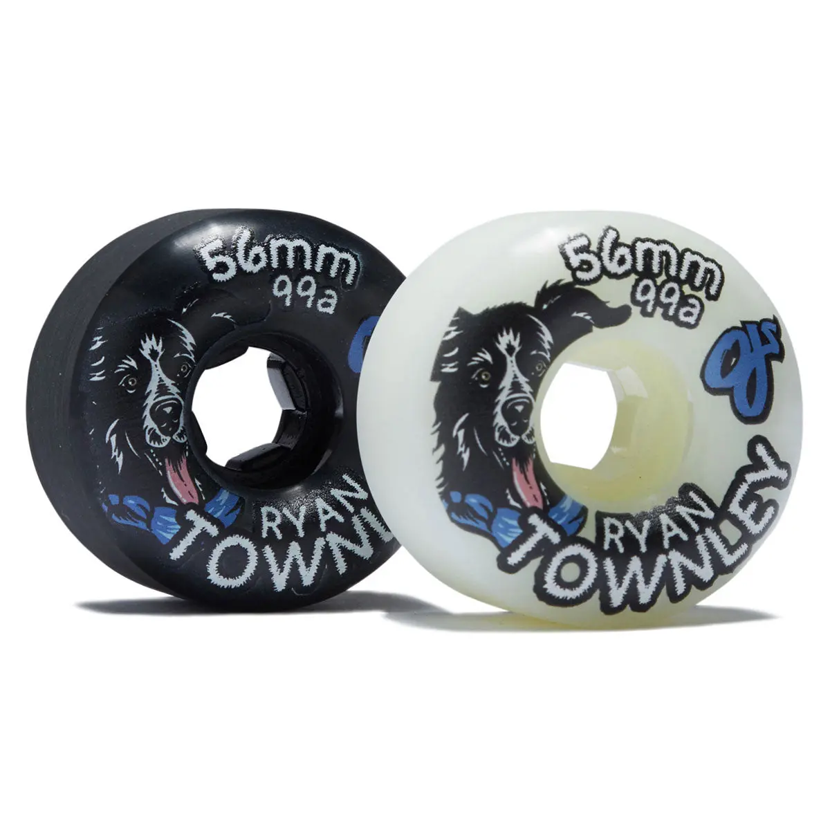 Oj Ryan Townley Pup Chubbies 99A Skateboard Wheels - White/Black - 56Mm 1