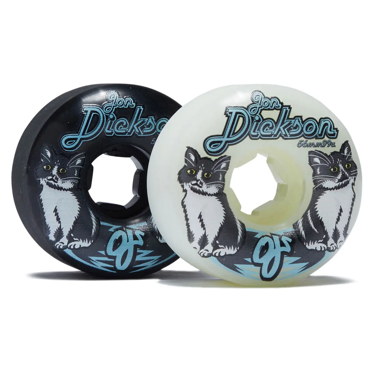 Oj Jon Dickson Cat Chubbies 99A Skateboard Wheels - White/Black - 56Mm 1