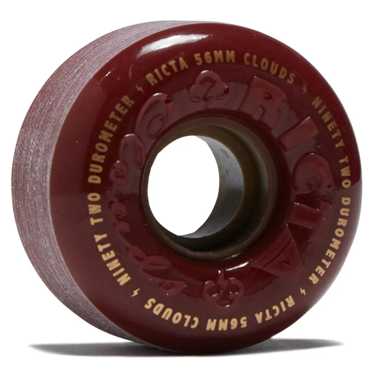Ricta Clouds 92A Skateboard Wheels - Maroon/Gold - 56Mm 1
