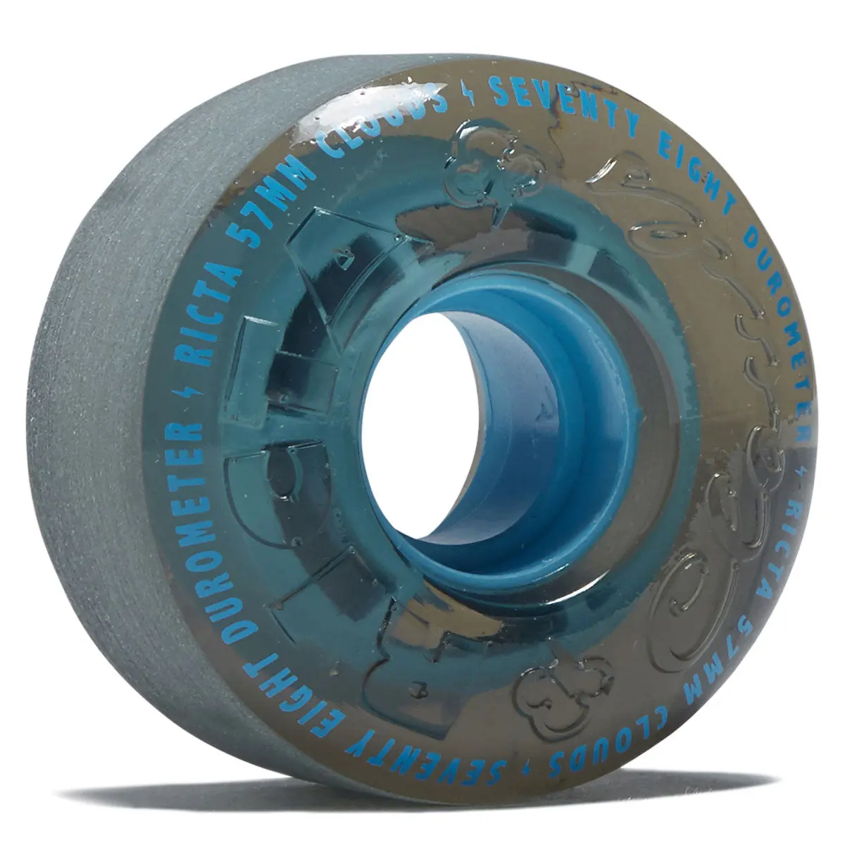 Ricta Clouds 78A Skateboard Wheels - Transparent Black/Blue - 57Mm 1