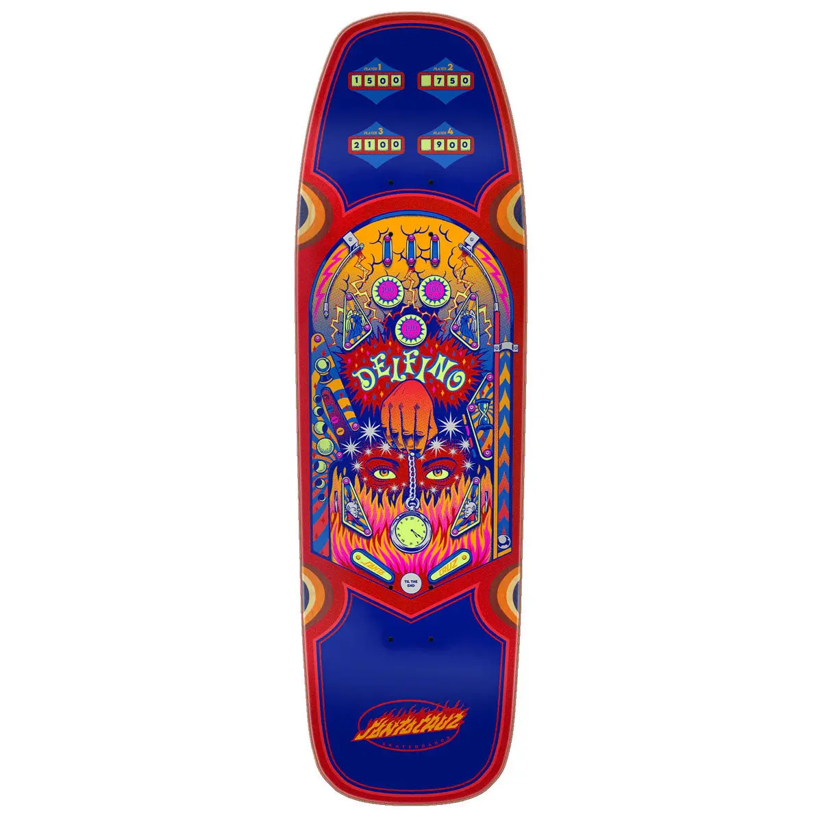 Santa Cruz Delfino Pinball Pro Shaped Skateboard Deck - 9.14" 1