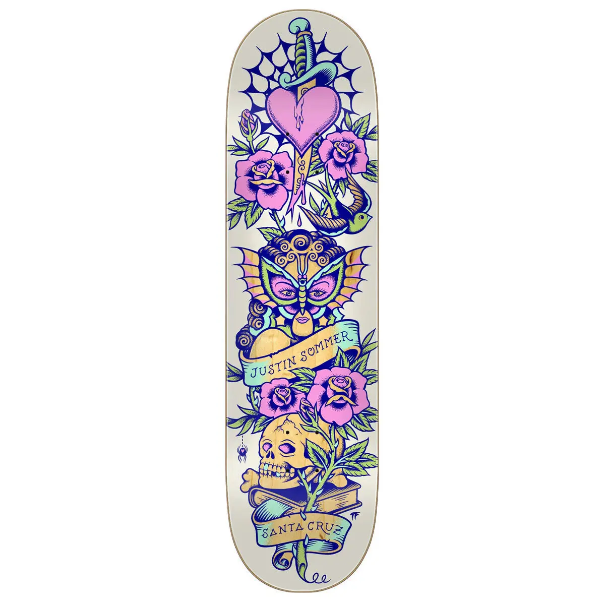 Santa Cruz Sommer Tattooed Pro Skateboard Deck - 8.25" 1