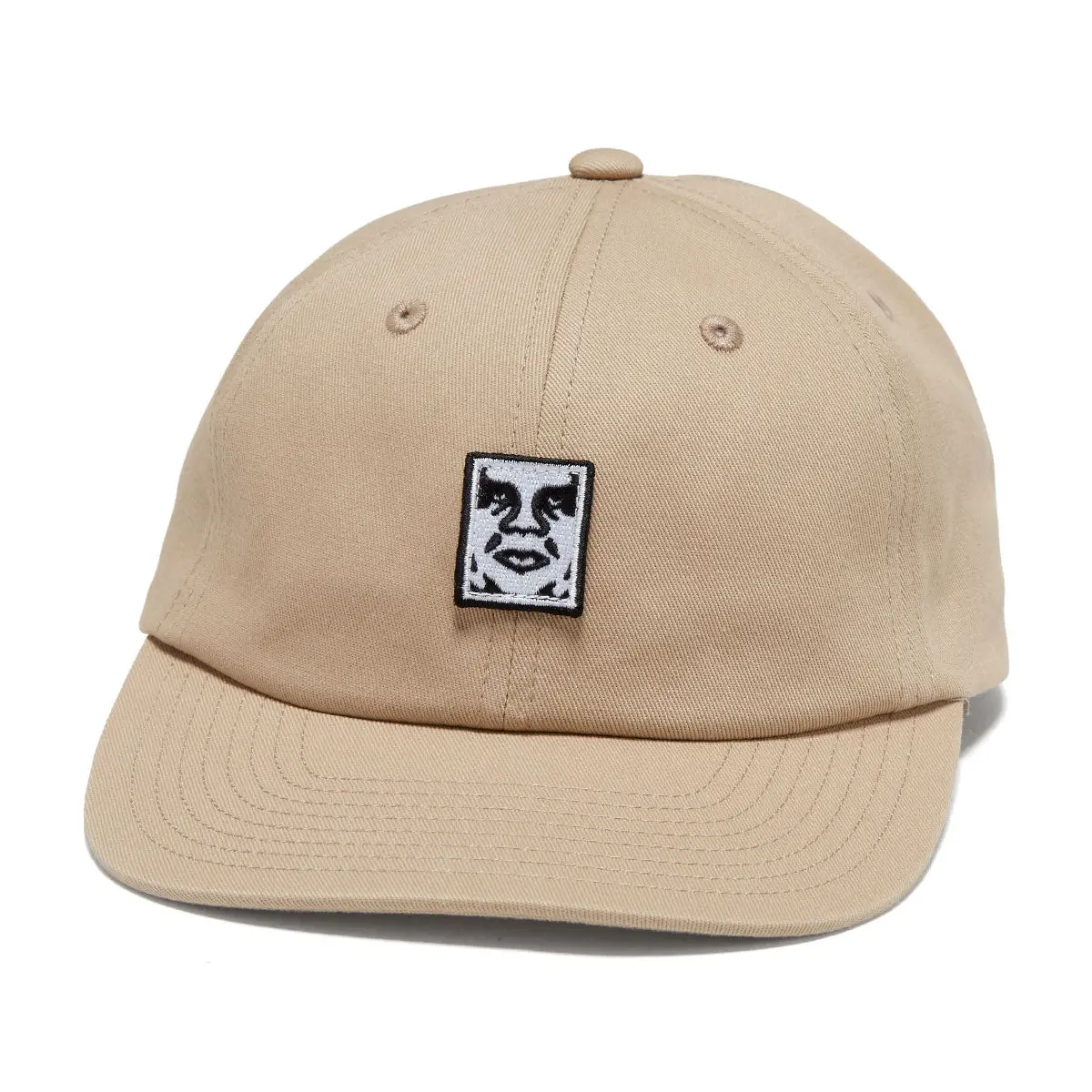 Obey Icon Patch Panel Strapback Hat - Khaki 1