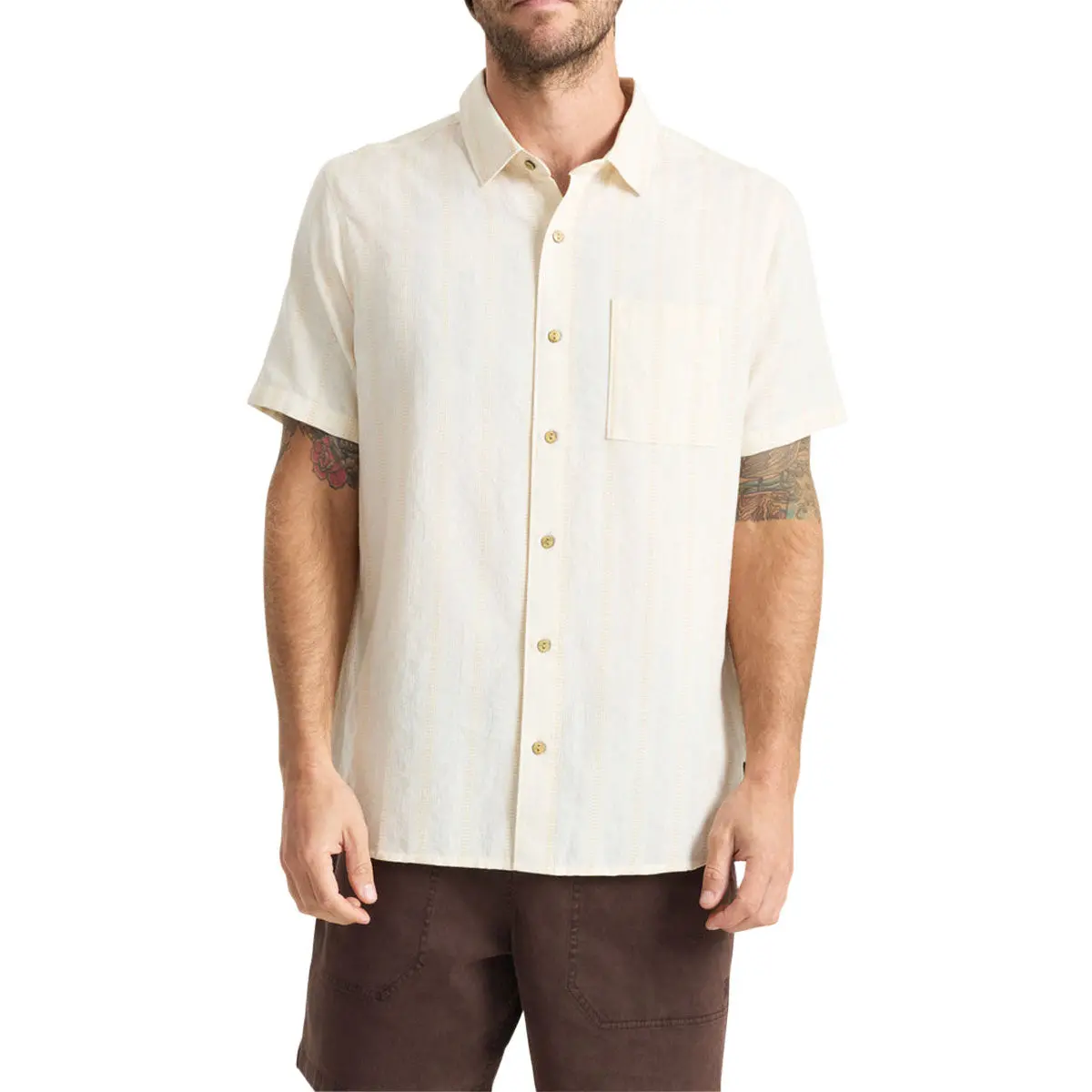 Roark Crosswinds Woven Shirt - Unbleached 1