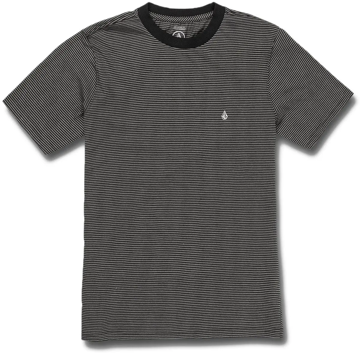 Volcom Slated Striped Short-Sleeve Crew Neck T-Shirt in Black