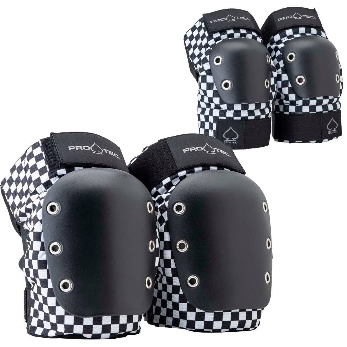 Pro-Tec Street Knee/Elbow Open Back Set Of Pads - Checker 1