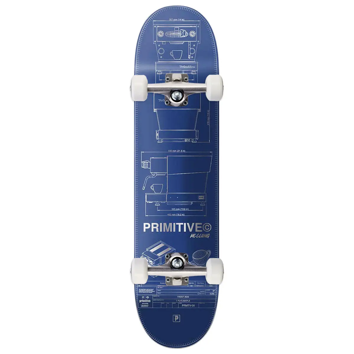 Primitive Mcclung Double-Shot Skateboard Complete - Blue - 8.625" 1