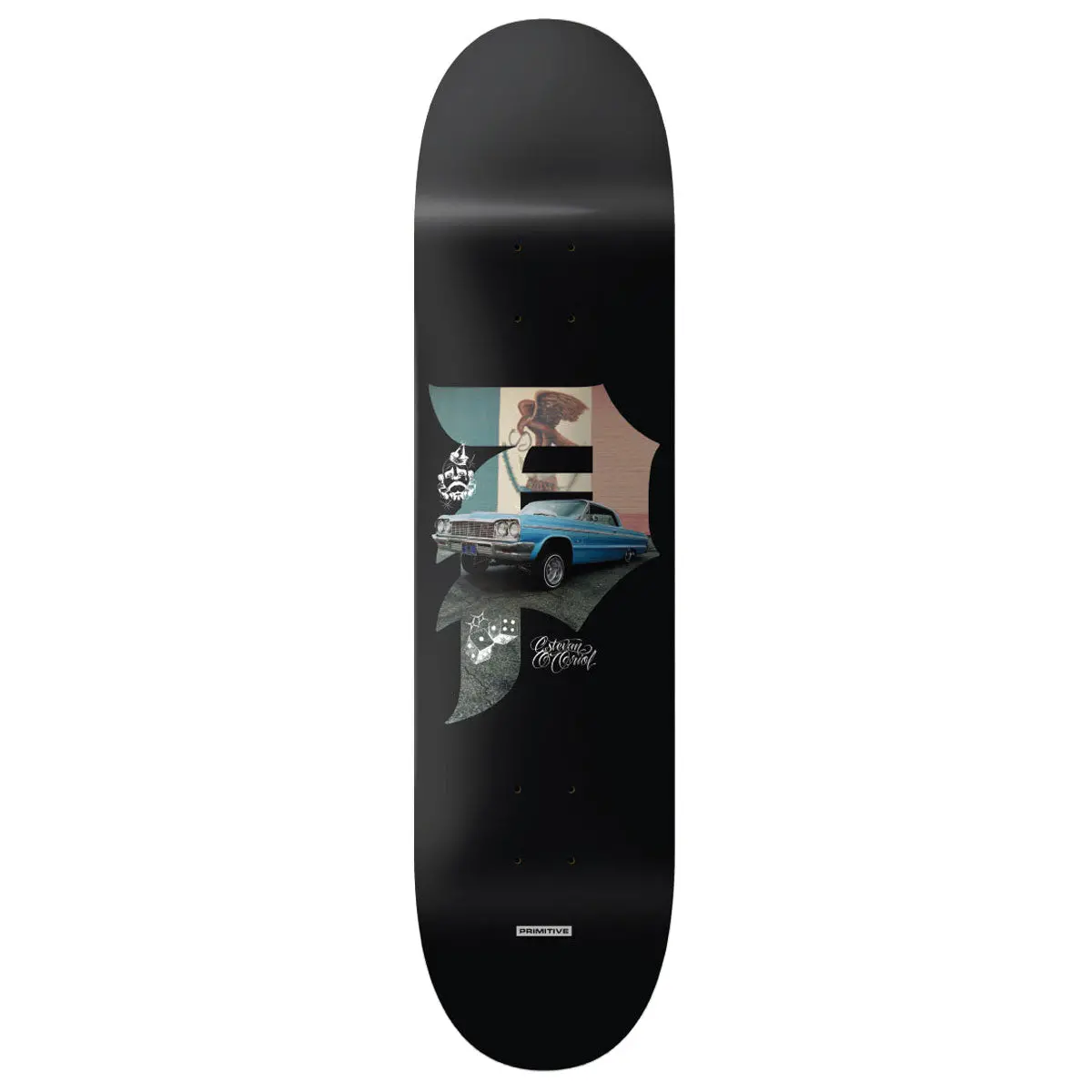 Primitive X Estevan Oriol Dirty P Pride Skateboard Deck - Black - 8.00" 1