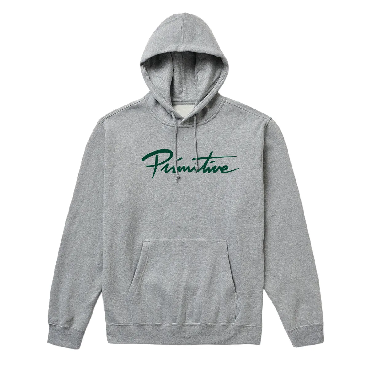 Primitive Nuevo Script Hoodie - Heather Grey/Green 1