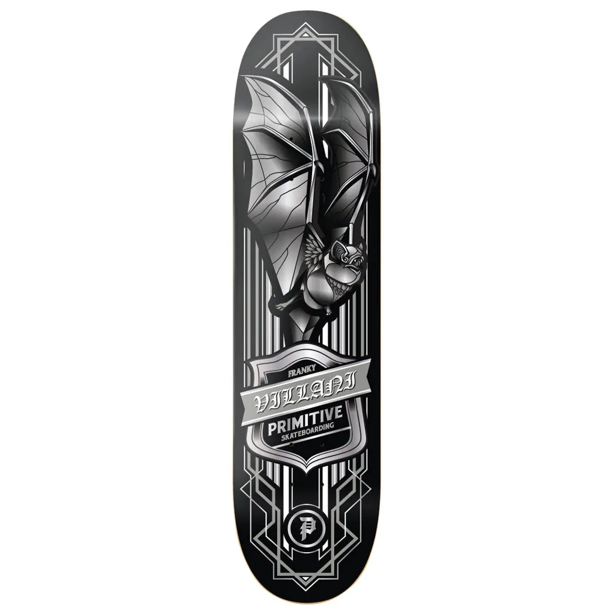 Primitive Villani Bat Skateboard Deck - Black - 8.50" 1
