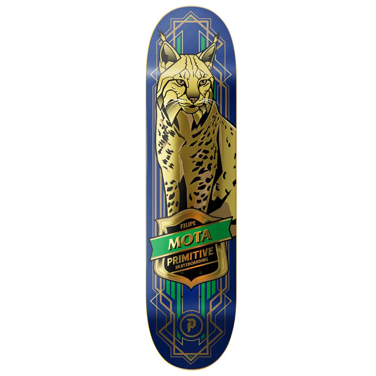 Primitive Mota Lynx Ii Skateboard Deck - Gold Foil/Metallic Ink - 8.00" 1