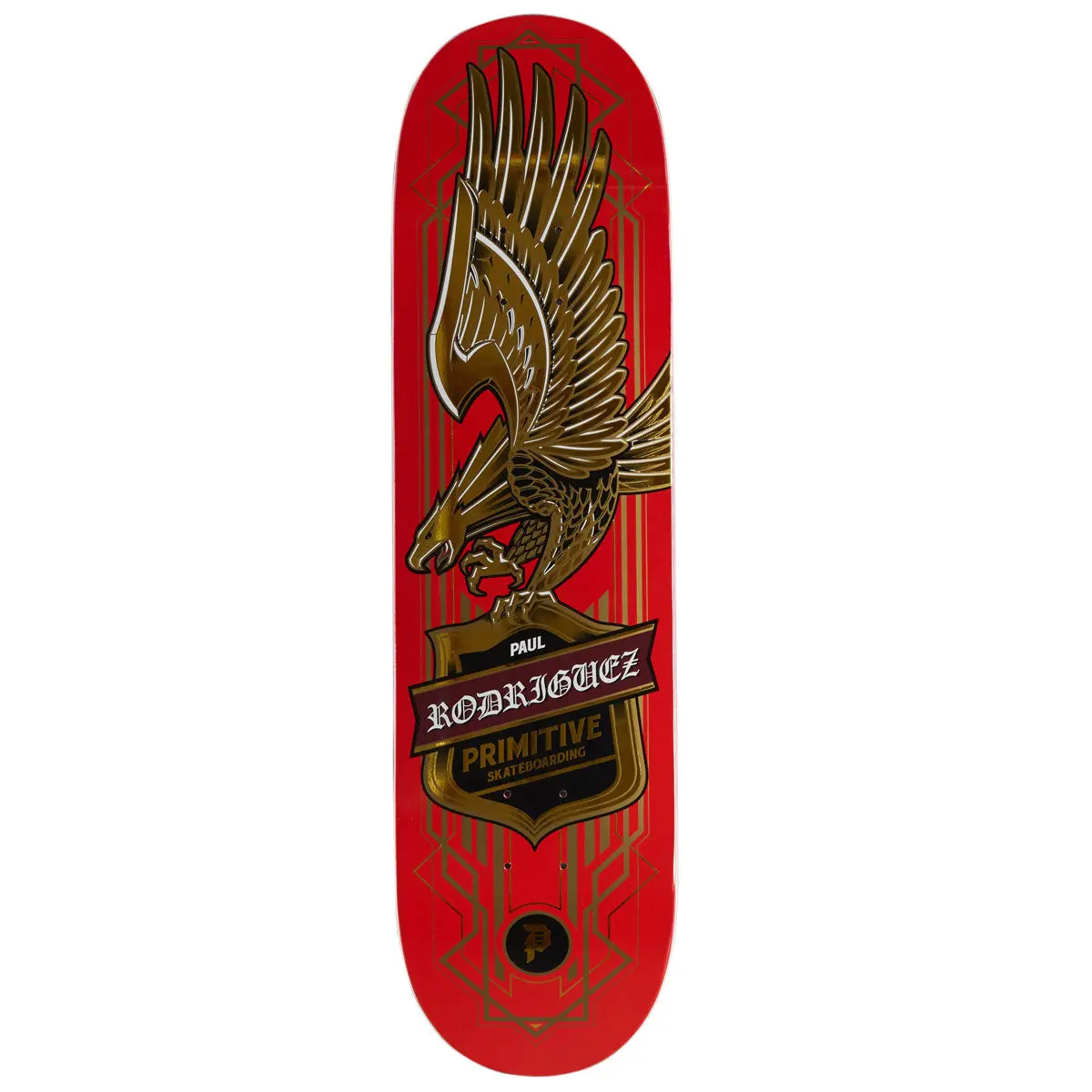 Primitive Rodriguez All-Star Eagle Skateboard Deck - Red/Gold Foil - 8.25" 1